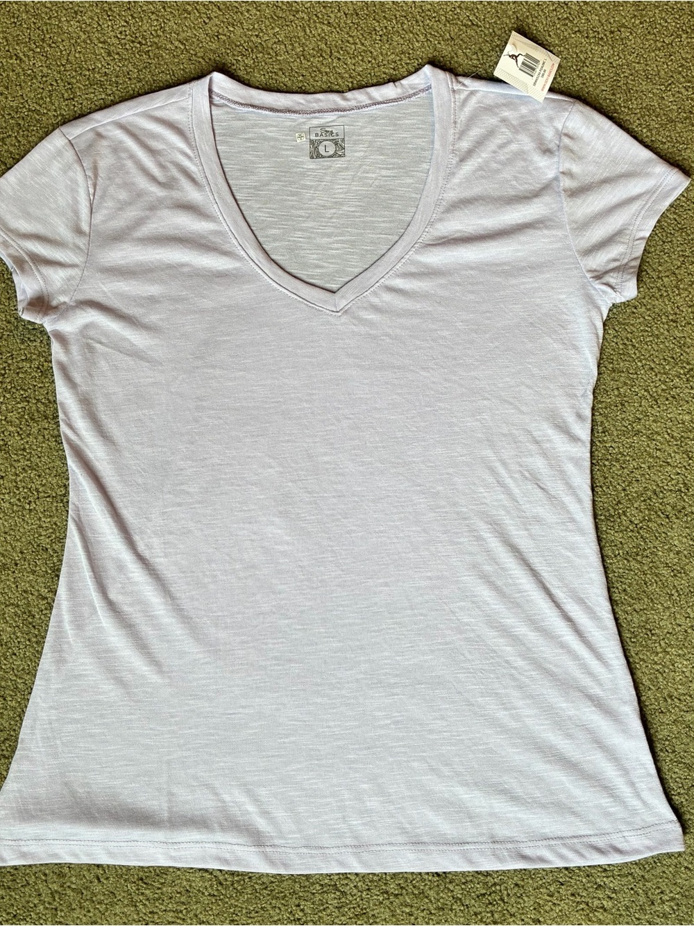 New Light Lavender V-Neck Women's Sexy Basics Tee Sheer Lightweight Comfortable